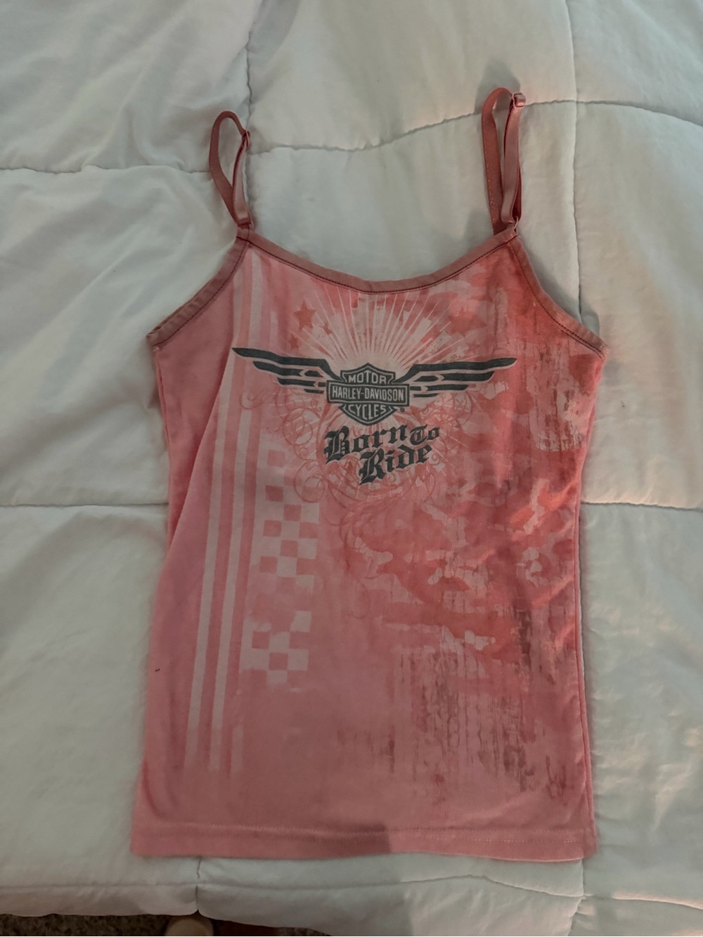 Harley-Davidson Women's Pink 'Born to Ride' Graphic Tank Cami
